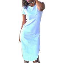 Vogue Women Lady Casual O Neck Split Cocktail Long Dress  Style