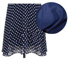 Vogue Women Sleeveless Chiffon Dress with Belt Slim Polka Dot Crew Neck Party Dresses