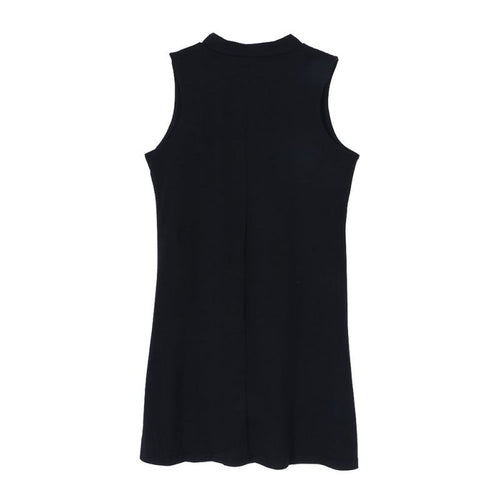 Vogue Women's Ladies Casual Turtle Neck Sleeveless Party Mini Dress