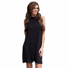 Vogue Women's Ladies Casual Turtle Neck Sleeveless Party Mini Dress