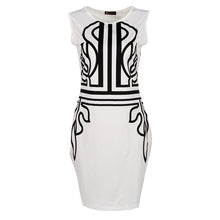 White Sleeveless Embroidery Dress on Super Deal Bodycon Work Dress Elegant Lady Trendy Women Dress