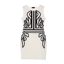 White Sleeveless Embroidery Dress on Super Deal Bodycon Work Dress Elegant Lady Trendy Women Dress