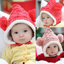 Baby Hat 0-5Y Infant Multicolored Warm Knitted Hats Two Balls Cap Xmas