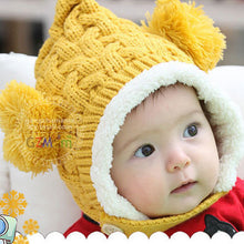 Baby Hat 0-5Y Infant Multicolored Warm Knitted Hats Two Balls Cap Xmas