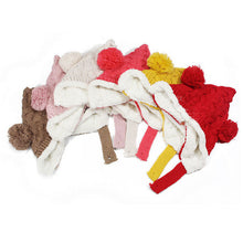 Baby Hat 0-5Y Infant Multicolored Warm Knitted Hats Two Balls Cap Xmas
