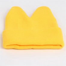 Hat Baby Kids Cute Ox Horn Knitted Wool Hats Boys Girls Warm Beanies Caps 1-9Y