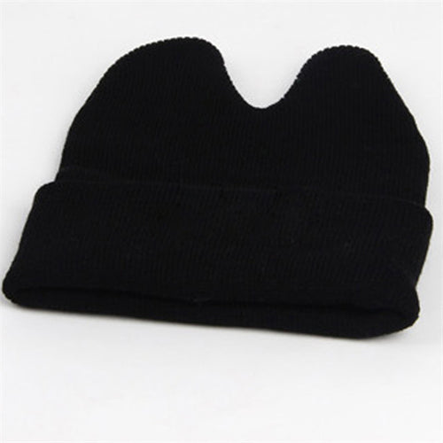 Hat Baby Kids Cute Ox Horn Knitted Wool Hats Boys Girls Warm Beanies Caps 1-9Y