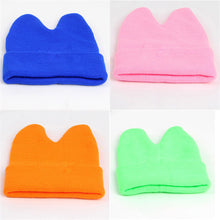 Hat Baby Kids Cute Ox Horn Knitted Wool Hats Boys Girls Warm Beanies Caps 1-9Y