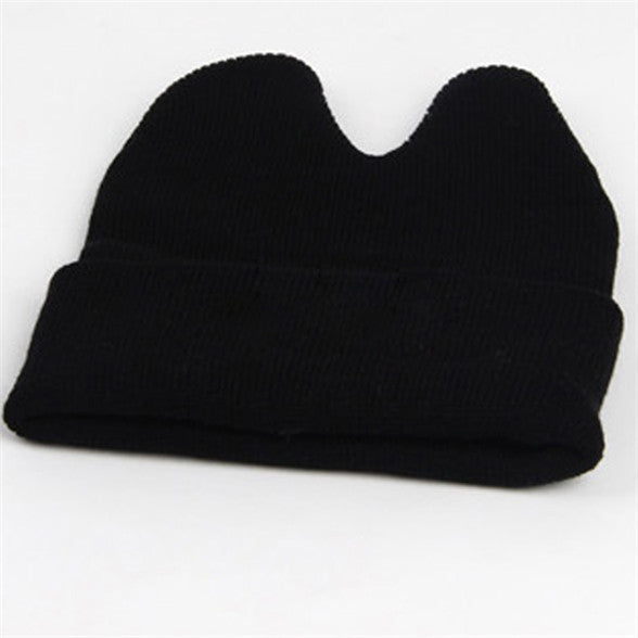 Hat Baby Kids Cute Ox Horn Knitted Wool Hats Boys Girls Warm Beanies Caps 1-9Y