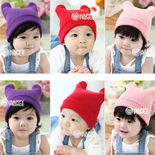 Hat Baby Kids Cute Ox Horn Knitted Wool Hats Boys Girls Warm Beanies Caps 1-9Y