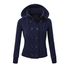 Warm Coat Women Double-breasted Long Sleeve Jacket Hoodies Outwear