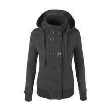 Warm Coat Women Double-breasted Long Sleeve Jacket Hoodies Outwear