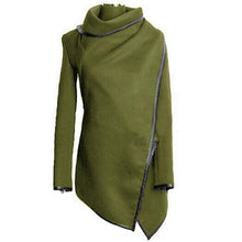 Women's Zipper Wool Coat Long Jacket Windbreaker Parka Outwear