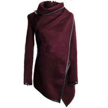 Women's Zipper Wool Coat Long Jacket Windbreaker Parka Outwear