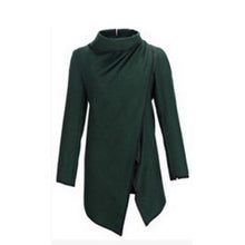 Women's Zipper Wool Coat Long Jacket Windbreaker Parka Outwear