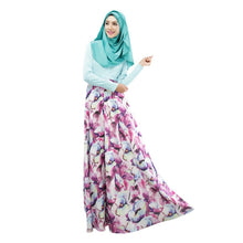 Woman's Kaftan Abaya Jilbab Islamic Muslim Party Wear Long Sleeve Floral Maxi Dress PY3