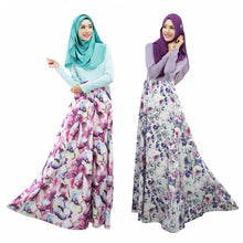 Woman's Kaftan Abaya Jilbab Islamic Muslim Party Wear Long Sleeve Floral Maxi Dress PY3