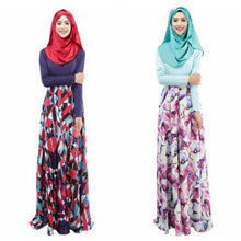 Woman's Kaftan Abaya Jilbab Islamic Muslim Party Wear Long Sleeve Floral Maxi Dress PY3