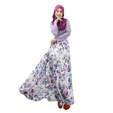 Woman's Kaftan Abaya Jilbab Islamic Muslim Party Wear Long Sleeve Floral Maxi Dress PY3