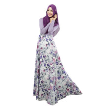 Woman's Kaftan Abaya Jilbab Islamic Muslim Party Wear Long Sleeve Floral Maxi Dress PY3