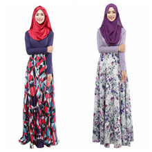 Woman's Kaftan Abaya Jilbab Islamic Muslim Party Wear Long Sleeve Floral Maxi Dress PY3