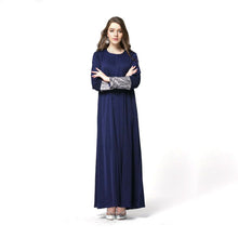 Woman's Kaftan Abaya Jilbab Islamic Muslim Wear Sequin Long Sleeve Maxi Dresses PY3