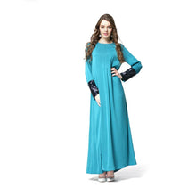 Woman's Kaftan Abaya Jilbab Islamic Muslim Wear Sequin Long Sleeve Maxi Dresses PY3