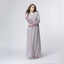 Woman's Kaftan Abaya Jilbab Islamic Muslim Wear Sequin Long Sleeve Maxi Dresses PY3