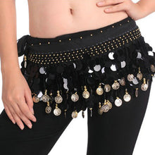 Women Belly Dance Hip Skirt Scarf Wrap Crystal Sequins Belt Coins Dancewear