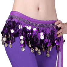 Women Belly Dance Hip Skirt Scarf Wrap Crystal Sequins Belt Coins Dancewear