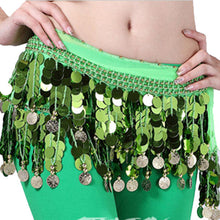 Women Belly Dance Hip Skirt Scarf Wrap Crystal Sequins Belt Coins Dancewear