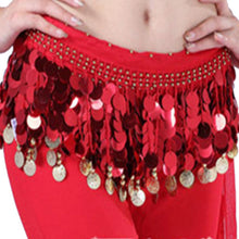 Women Belly Dance Hip Skirt Scarf Wrap Crystal Sequins Belt Coins Dancewear