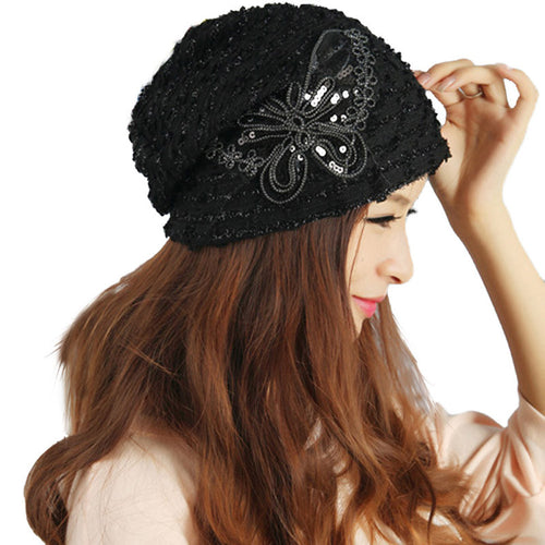 Women Braided Baggy Bowknot Beanie Knit Beret Slouchy Ski Cap Skull