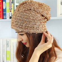 Women Braided Baggy Bowknot Beanie Knit Beret Slouchy Ski Cap Skull