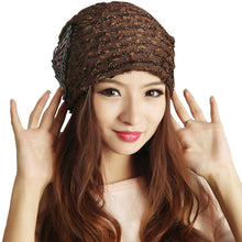 Women Braided Baggy Bowknot Beanie Knit Beret Slouchy Ski Cap Skull