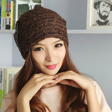 Women Braided Baggy Bowknot Beanie Knit Beret Slouchy Ski Cap Skull