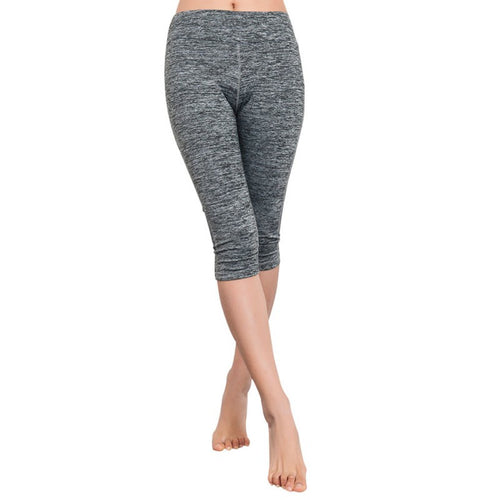 Women Casual Fitness Quick Drying Pants Exercise Knee-Length Slim Pants LY5