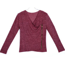 Women Casual Loose Zipper Sweater Long Sleeve Irregular Knitwear Top Coat