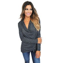 Women Casual Loose Zipper Sweater Long Sleeve Irregular Knitwear Top Coat
