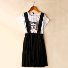 Women Chiffon Flared Skirt With Suspenders Braces Pastel Elastic Waist Solid Skirts