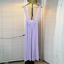 Women Chiffon Flared Skirt With Suspenders Braces Pastel Elastic Waist Solid Skirts