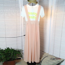 Women Chiffon Flared Skirt With Suspenders Braces Pastel Elastic Waist Solid Skirts