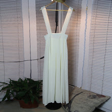 Women Chiffon Flared Skirt With Suspenders Braces Pastel Elastic Waist Solid Skirts