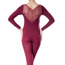 Women Deep V Neck Warm Thermal Underwear Long Johns Set Tops Pant Pajama Sets