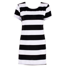 Women Elegant Dress Short Sleeve Bowknot Backless Dresses Bodycon Slim Fit Striped Vestidos LY5