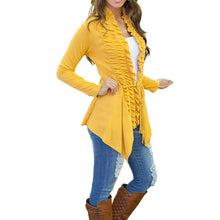 Women  Irregular Cardigan Sweater Long Sleeve Casual Knitted Coat Outwear
