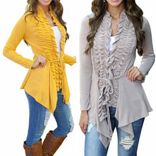 Women  Irregular Cardigan Sweater Long Sleeve Casual Knitted Coat Outwear