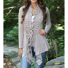 Women  Irregular Cardigan Sweater Long Sleeve Casual Knitted Coat Outwear