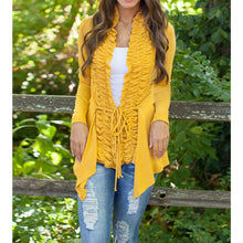 Women  Irregular Cardigan Sweater Long Sleeve Casual Knitted Coat Outwear