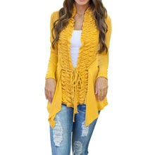 Women  Irregular Cardigan Sweater Long Sleeve Casual Knitted Coat Outwear